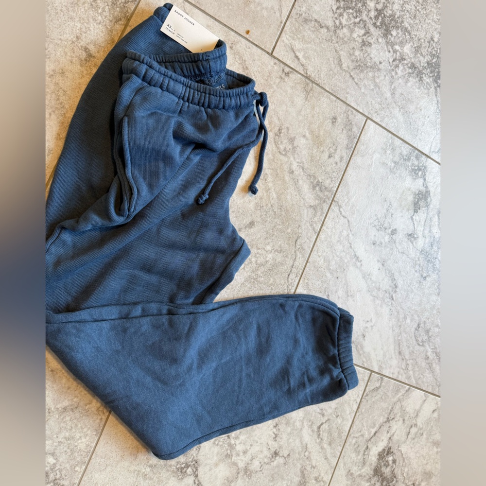 Navy Blue Drawstring Jogger Sweatpants